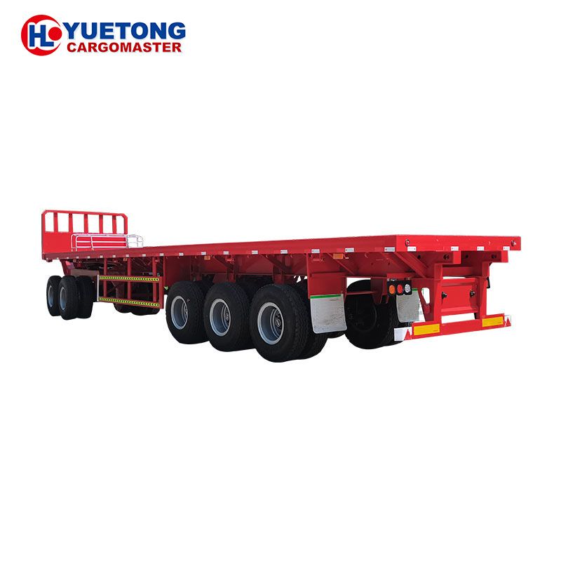 High capacity Container Transport Flat Bed Trailer 3 axle Flatbed Semi Trailer for sale