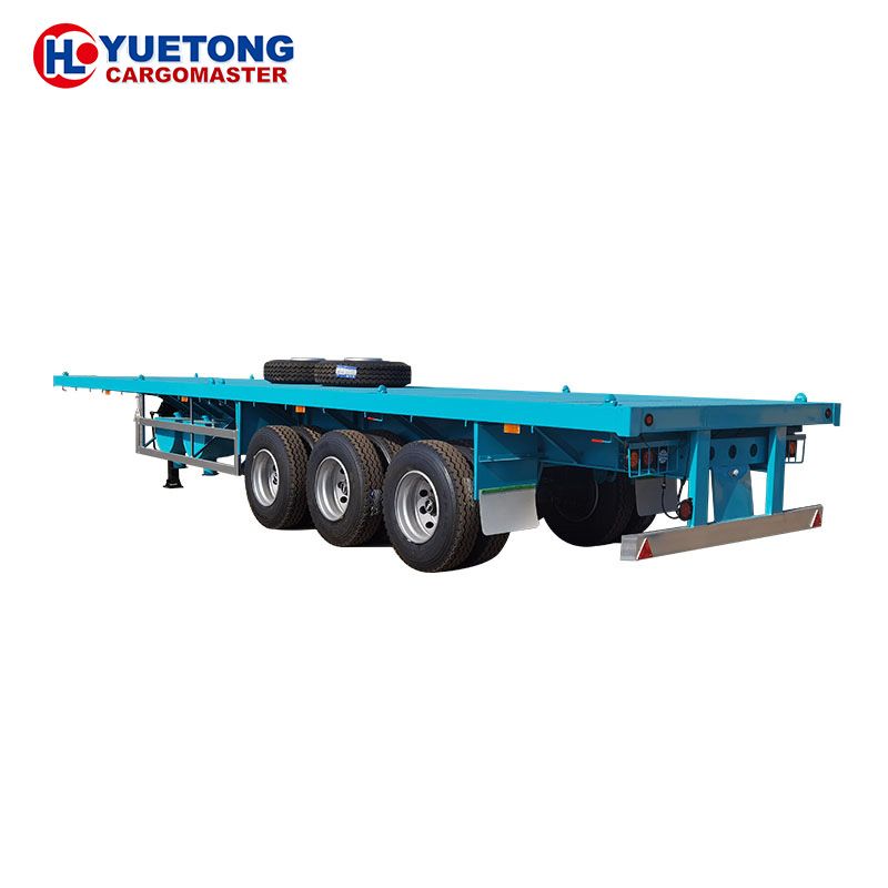 High capacity Container Transport Flat Bed Trailer 3 axle Flatbed Semi Trailer for sale