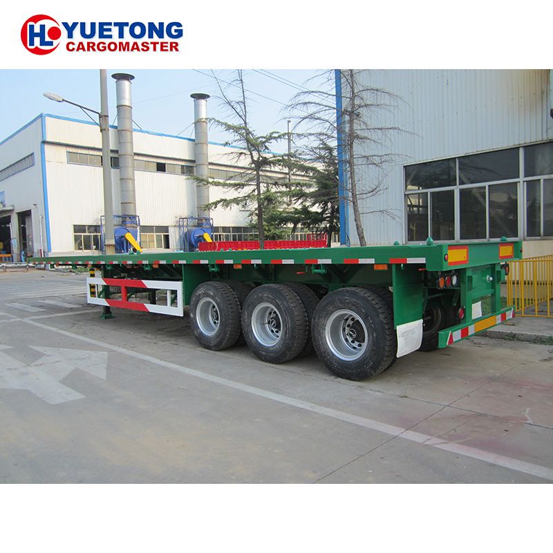 High capacity Container Transport Flat Bed Trailer 3 axle Flatbed Semi Trailer for sale