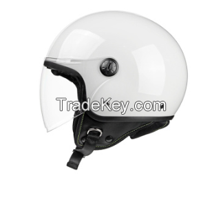 Top Selling half face Fiberglass open approved Customized retro white motorcycles helmets