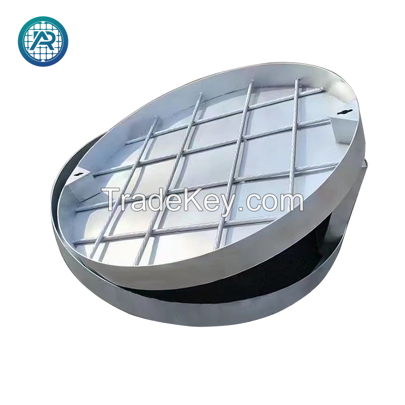 Stainless steel recessed inspection manhole cover