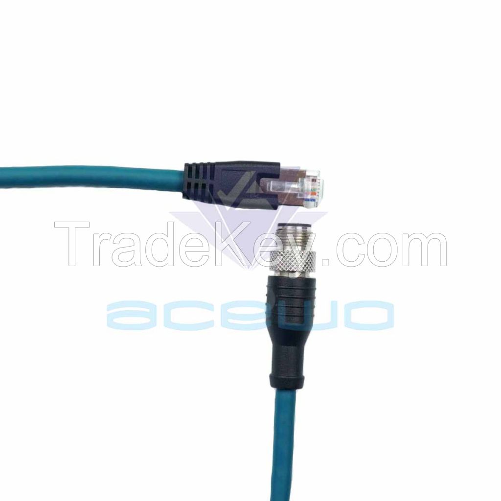 m12 cable a code to RJ45 connector gige