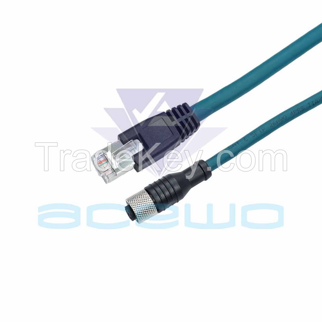 m12 ethernet cable high flexible 8pin