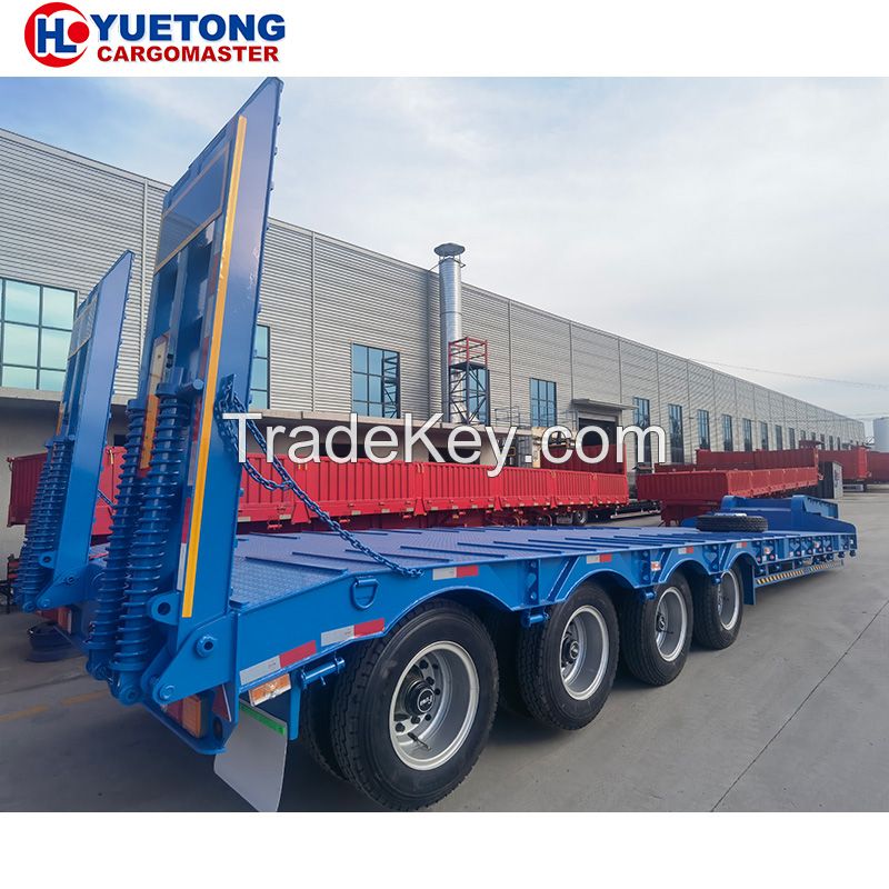 Good Quality Different Utility Low Boy Gooseneck Semi Truck Air Suspension 80 Tons Loader Low Bed Semi Trailer