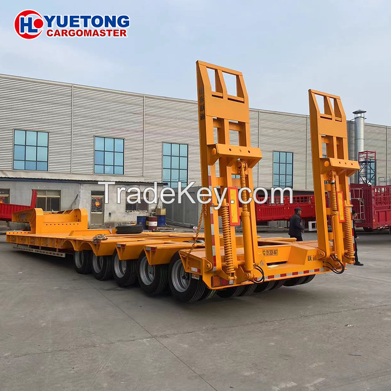 Good Quality Different Utility Low Boy Gooseneck Semi Truck Air Suspension 80 Tons Loader Low Bed Semi Trailer