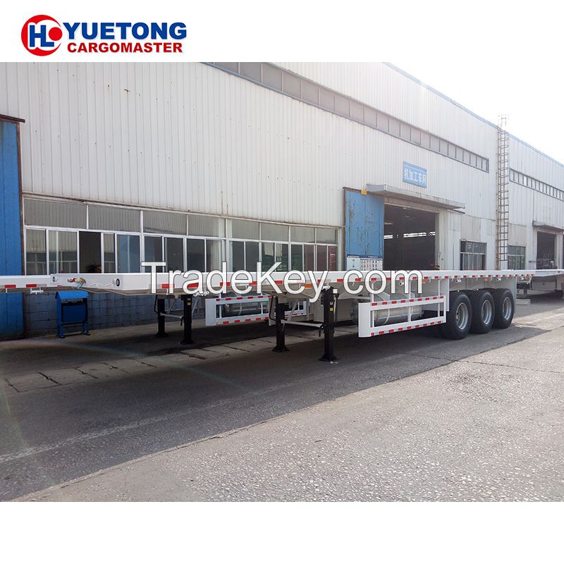 Different Utility 3 axles mechanical suspension 4mm platform twist lock  container flatbed semi trailer 