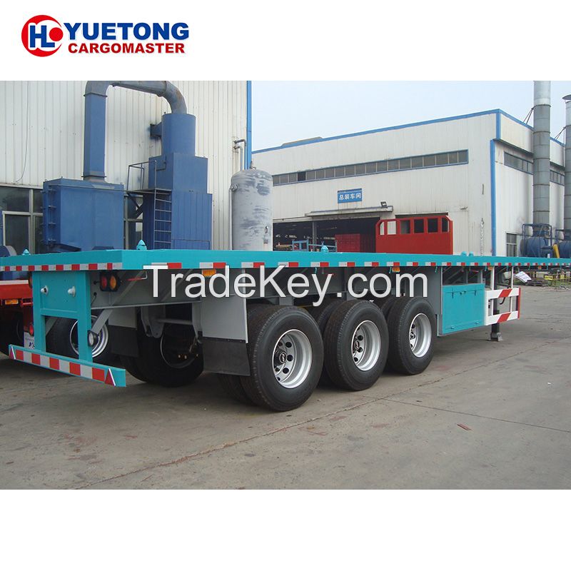 Different Utility 3 axles mechanical suspension 4mm platform twist lock  container flatbed semi trailer 