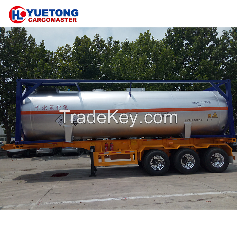 3 axles mechanical suspension steel tire 12 twist lock  container chassis semi trailer for transport