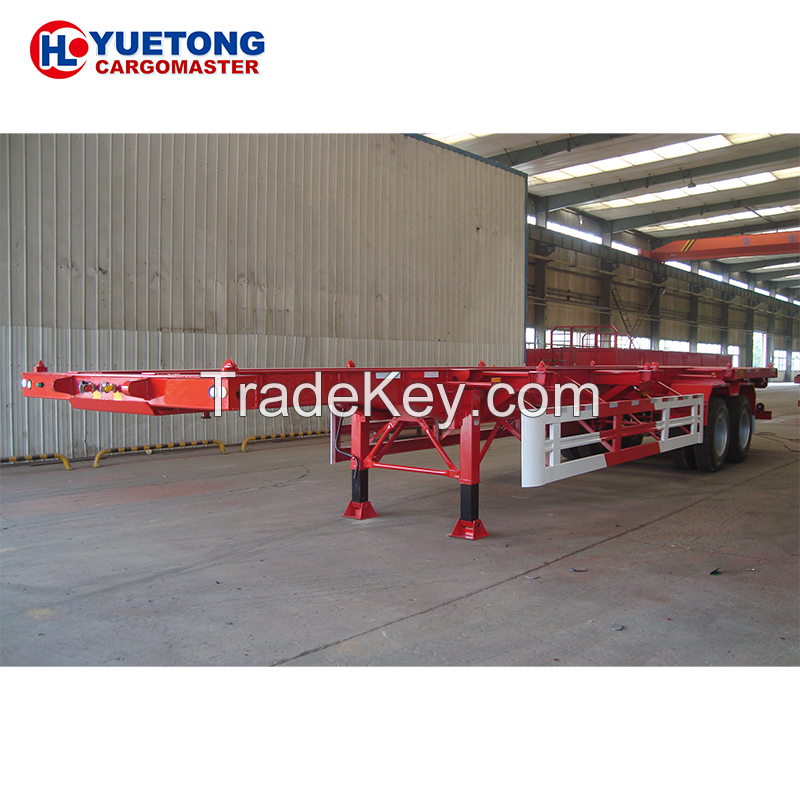 3 axles mechanical suspension steel tire 12 twist lock  container chassis semi trailer for transport