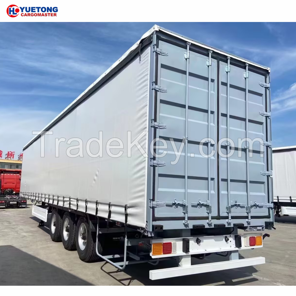  3 axles  High quality factory direct sales air suspension side curtain Van Box Semi-trailer