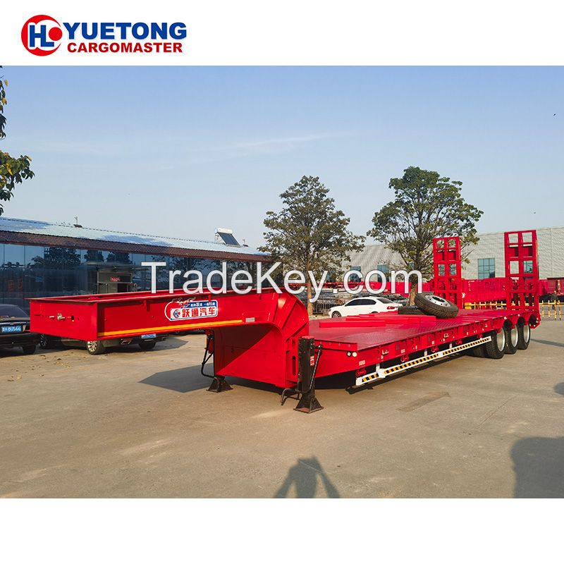 60 tons large machine transport lowbed semi trailer