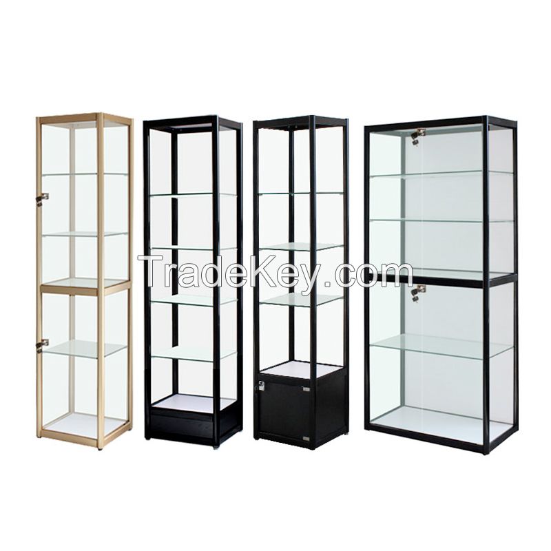 Jewelry or boutique display glass cabinet with led and locks