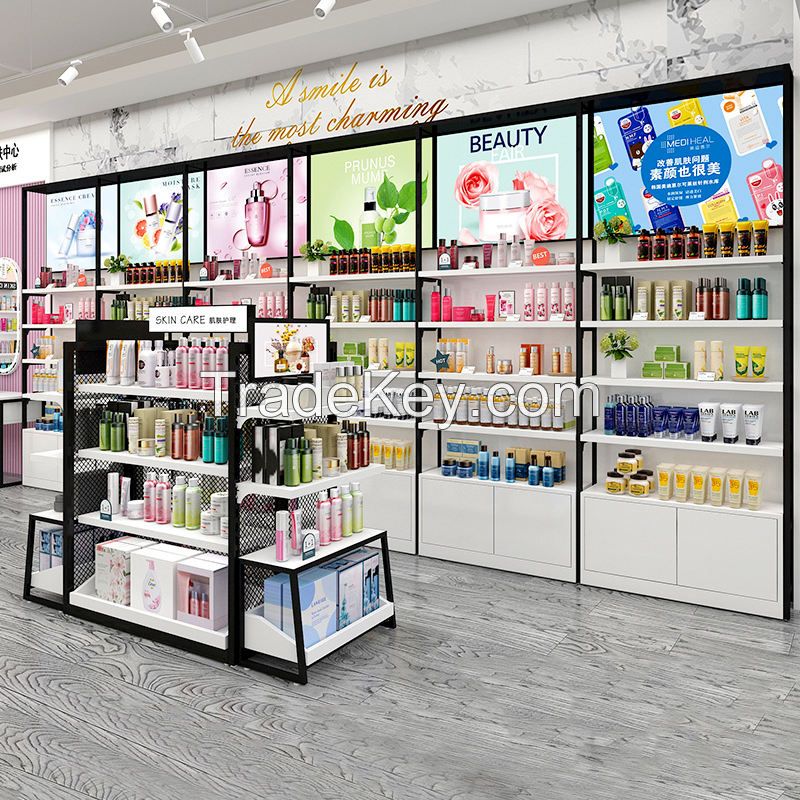 beauty products &amp; make up &amp; cosmetic display shelves with led