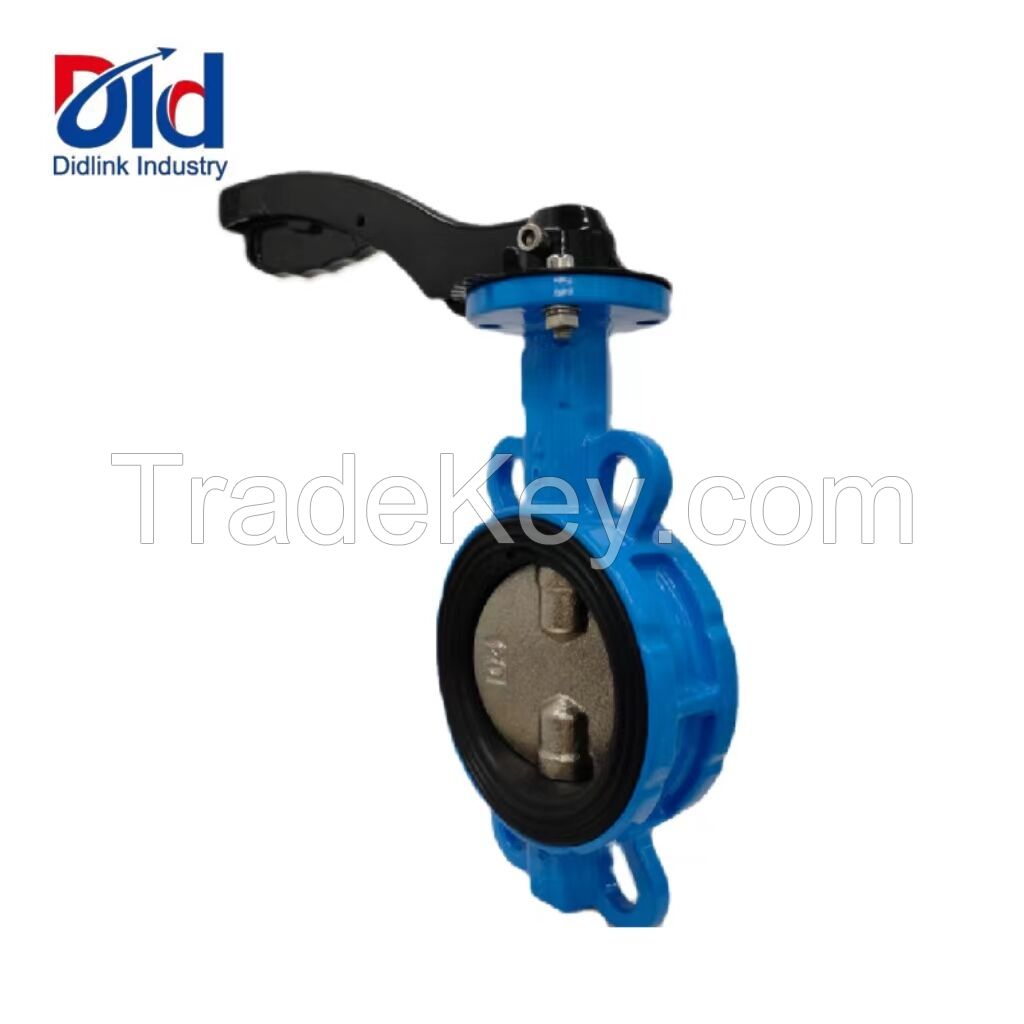 Wholesale manual sanitary flanged butterfly valve cast iron EPDM seat wafer 4" stainless steel manual butterfly valve
