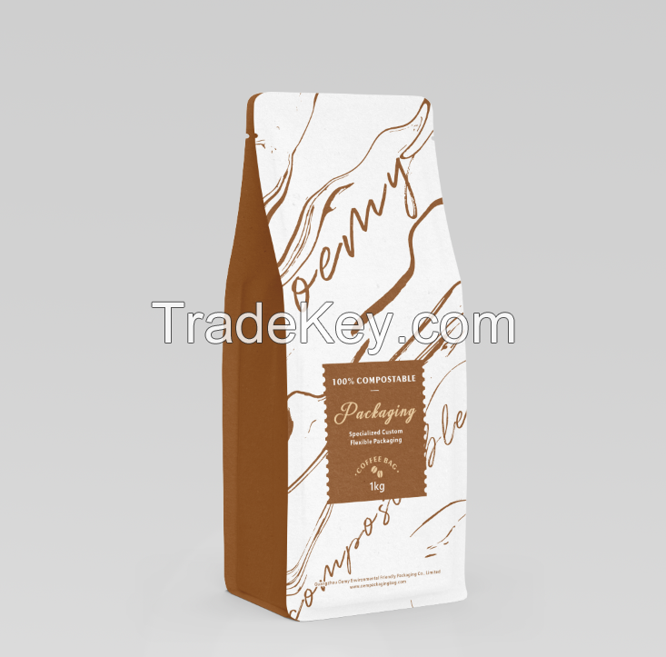 Custom home biodegradable coffee bag packaging for 1kg coffee