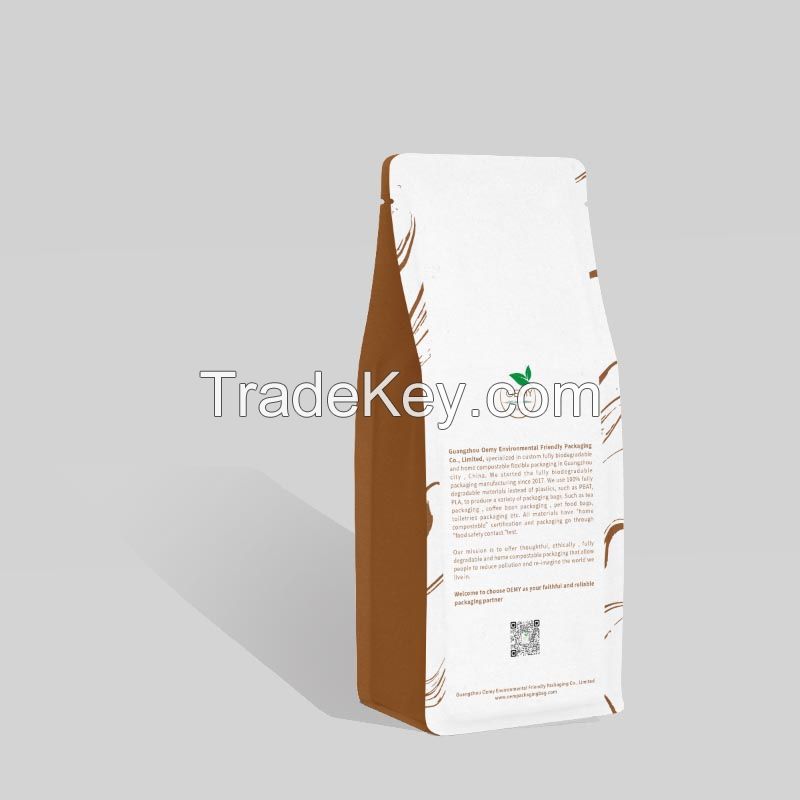 Custom home biodegradable coffee bag packaging for 1kg coffee