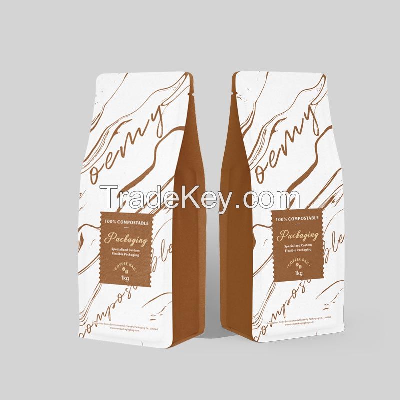 Custom home biodegradable coffee bag packaging for 1kg coffee