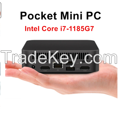 Cheap Mini PC Gaming Intel i7 1185G7 Windows 11 Desktop Computer Office Barebone Pocket PC DDR4 NVMe NUC Metal Case WiFi6