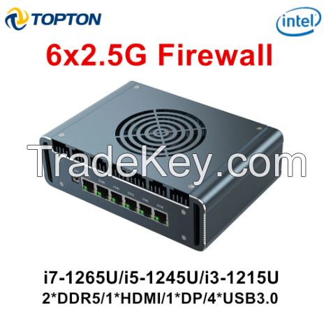 Topton 12th Gen i7 1265U Firewall Mini PC  6x 2.5G intel i226-V i5 1245U 2xDDR5 NVMe Proxmox pfSense Computer Soft Mini Router