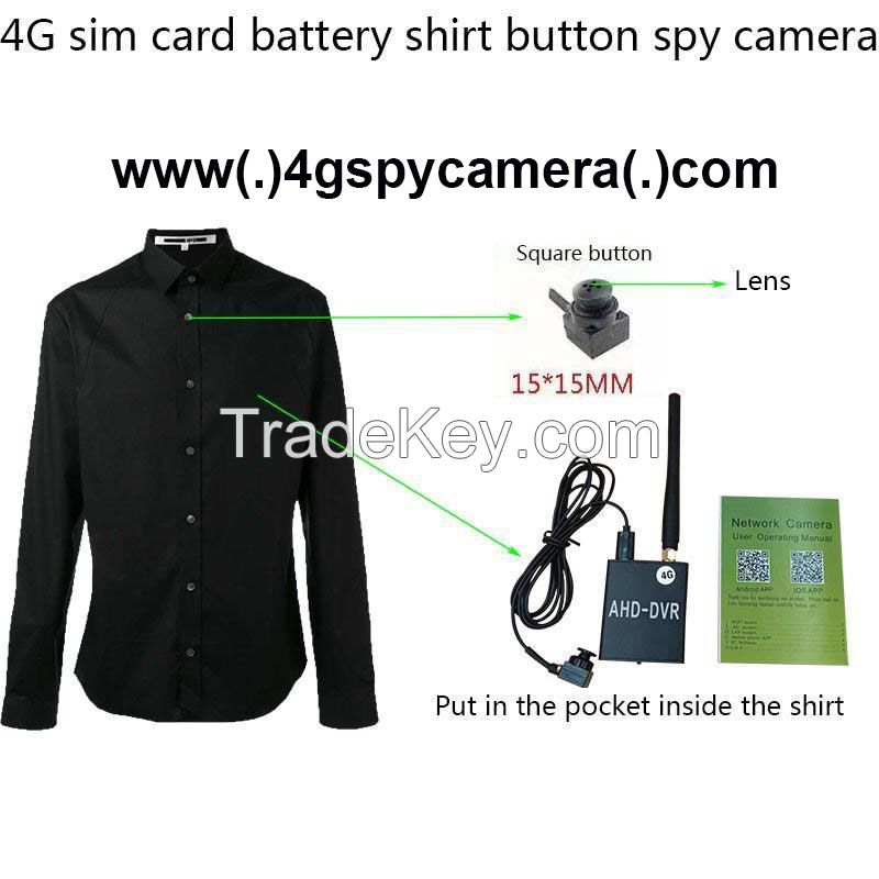 4G wifi shirt button spy hidden pinhole DIY camera with sim card audio 