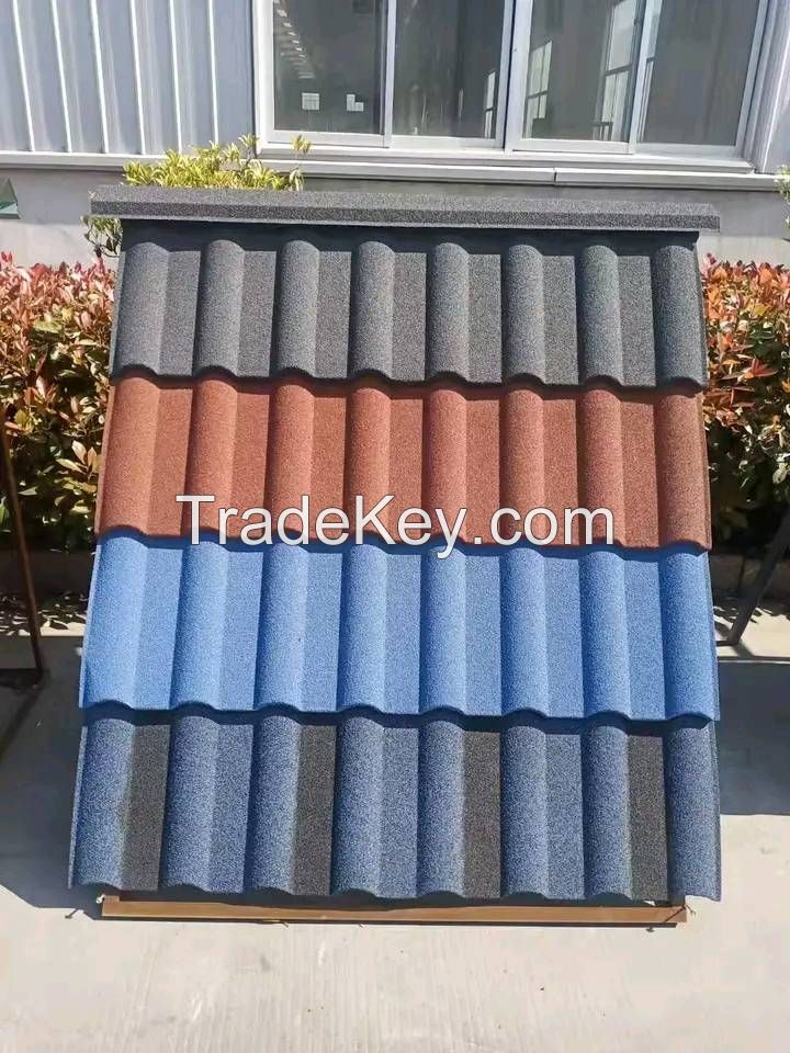PERFESO Stone Coated Steel Roof Tile 0.35 0.4 0.45 mm Metal Roofing Sheet Nosen Style 10+ Colors