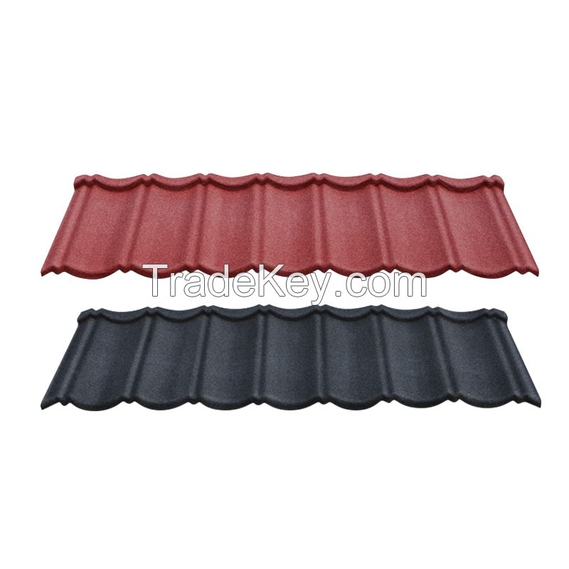 China Safe installation stone coated metal roof tile