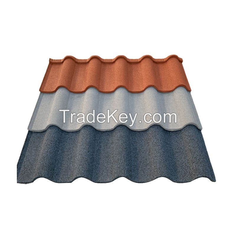 China Safe installation stone coated metal roof tile