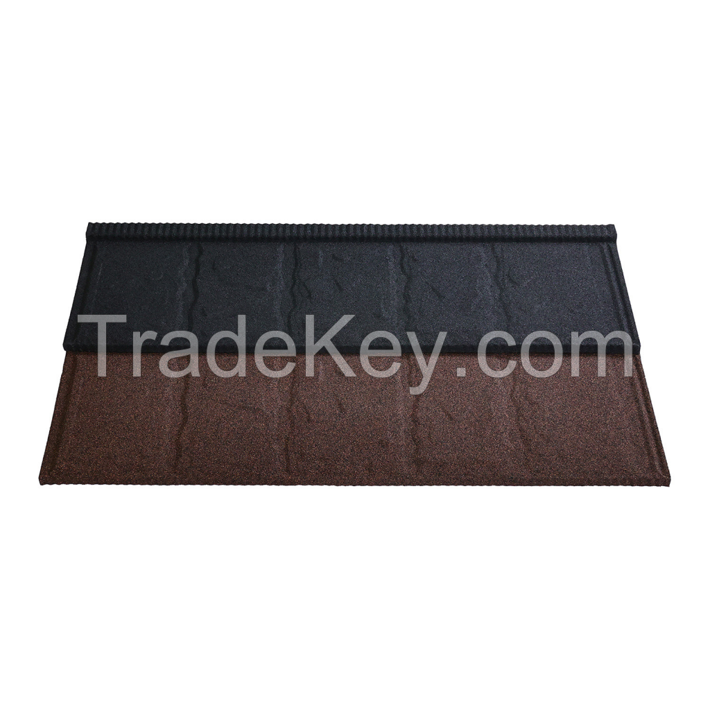 PERFESO Stone Coated Steel Roof Tile 0.35 0.4 0.45 mm Metal Roofing Sheet Nosen Style 10+ Colors