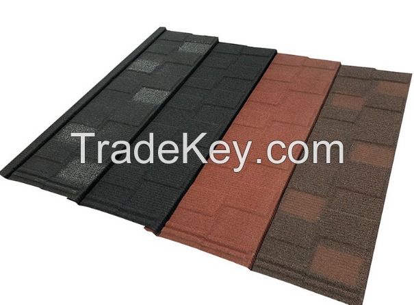 2024 New Type Popular  Colorful 1340*420mm Aluminized Zinc Steel Roof Sheet Stone Coated Metal Roofing Tile