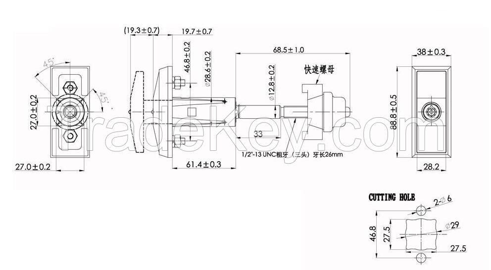 High security vending machine t-handle locks for vending machine