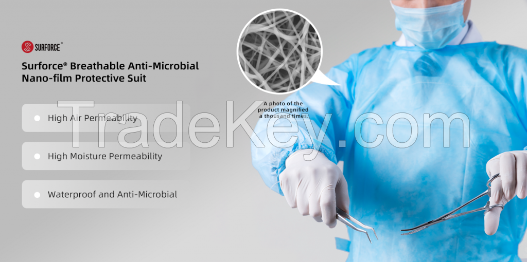 Surforce&Acirc;&reg; Breathable Anti-Microbial Nano-film Protective Suit Fabric