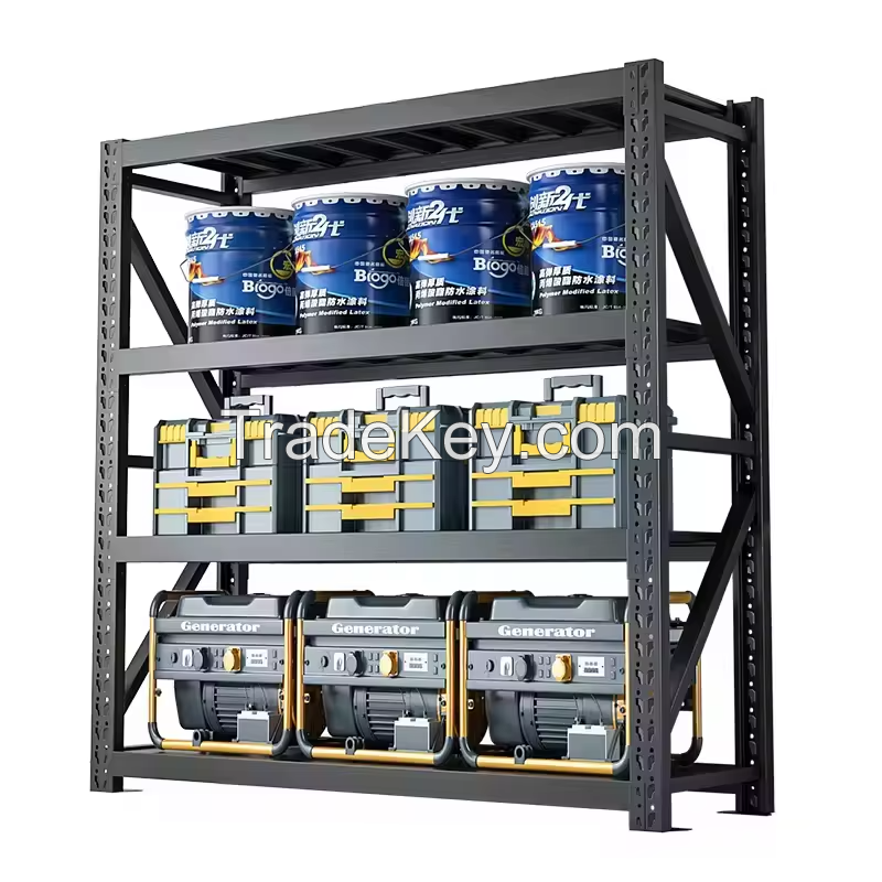 PULAGE Manufacture Factory 500KG Per layer Powder Coated Metal Light Duty Warehouse Storage Rack Shelf Garage Shelves