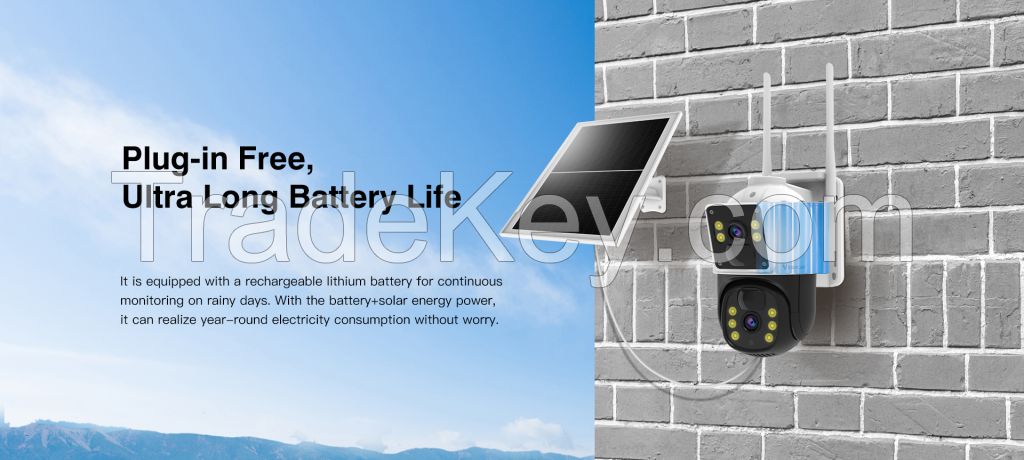 4G Dual lens Solar Battery Powered Camera