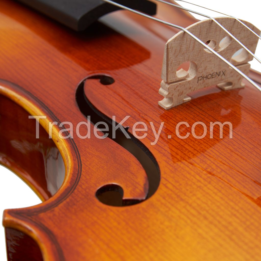 Wholesale VIOLINS-ADULT 4/4 FLAMED SOLID CONCERT VIOLIN/FIDDLE- ebony Peg