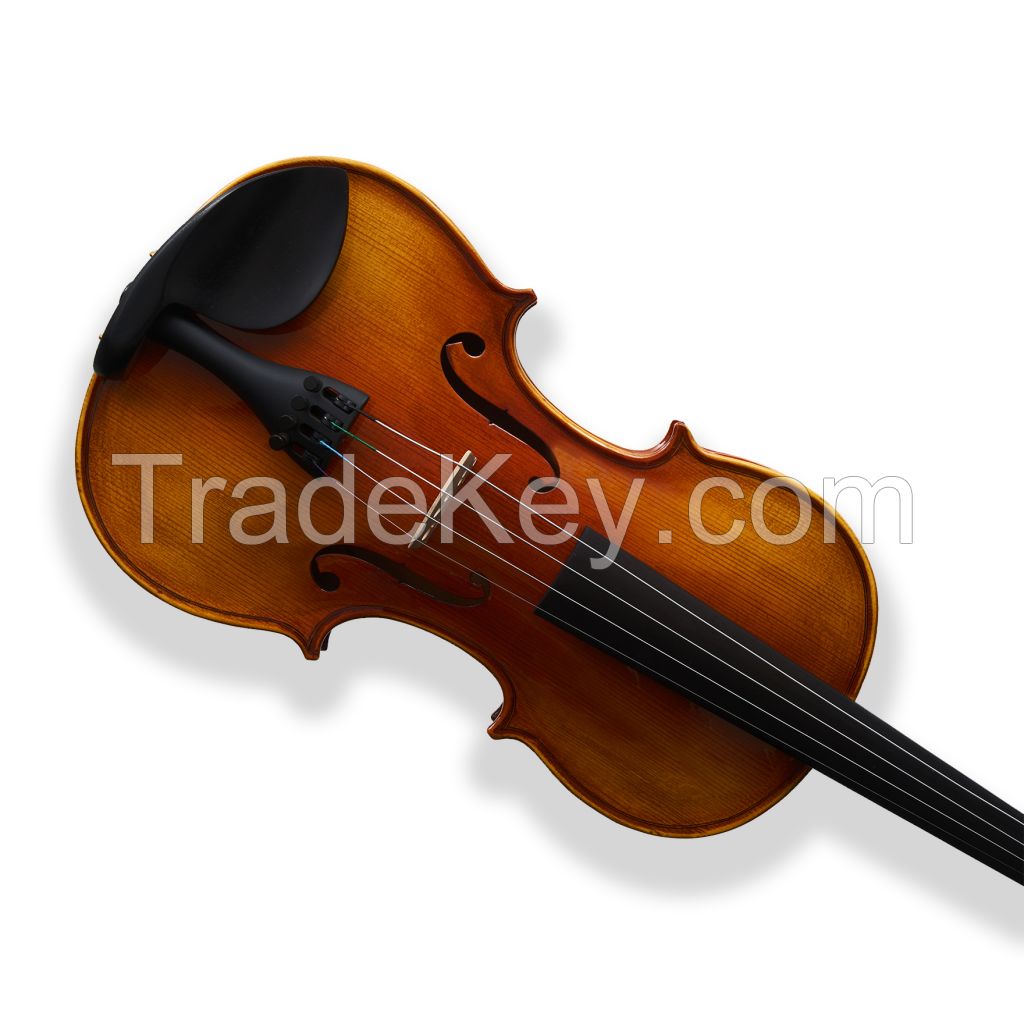 Wholesale VIOLINS-ADULT 4/4 FLAMED SOLID CONCERT VIOLIN/FIDDLE- ebony Peg