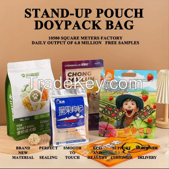 Matte Aluminum Foil Compostable Doypack Stand up Zipper Pouch Plastic Snack Food Packaging Bag Bolsa Snack Coffee Packing