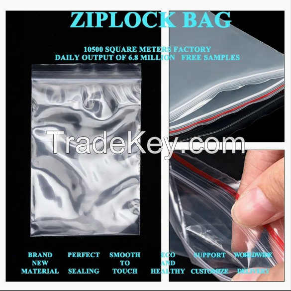 Ziplock Zip Lock Bag Plastic Bags Custom Printing PE CPE LDPE LLDPE HDPE EVA PVC Medical Garment Food Packaging Packing