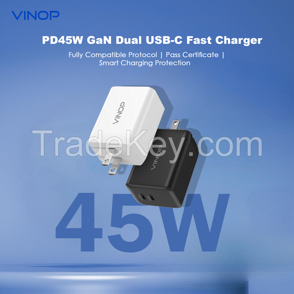 VINOP PD45W Dual USB-C GaN Fast Charger