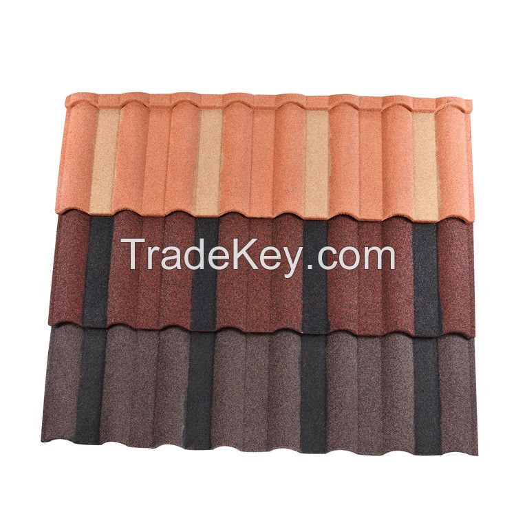 China roof tile roofing sheet galvanlume stone color coated metal roof tiles milano tile factory price