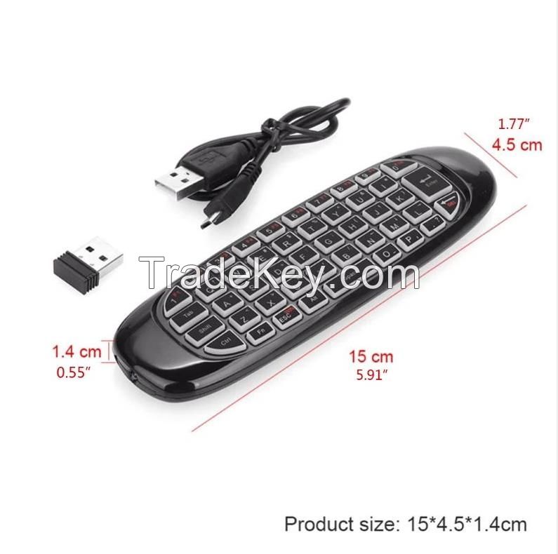 C120 Air mouse with Gyroscope,QWERT Keyboard Compatible for Android,Windows,Mac OS,Linux