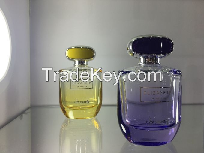 Oval Cap 110ml Glass Perfume Spray Bottles Custom Lacquering Color