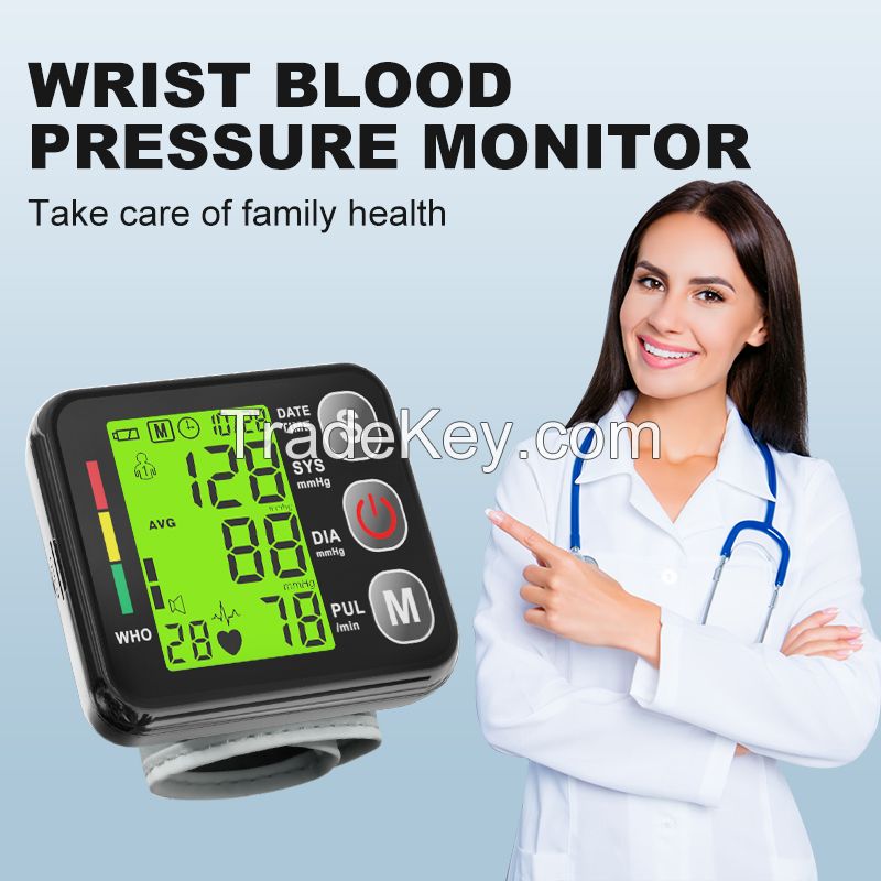 Factory Wholesale Automatic Digital Smart 24 Hour Family Medical Use Touch Screen Wrist Blood Pressure Monitor