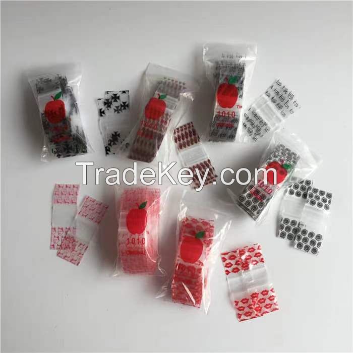 Custom Printed Logo 3mil Ldpe Small Mini Packaging 1010 3838 1515 3550 Ziplock Baggies