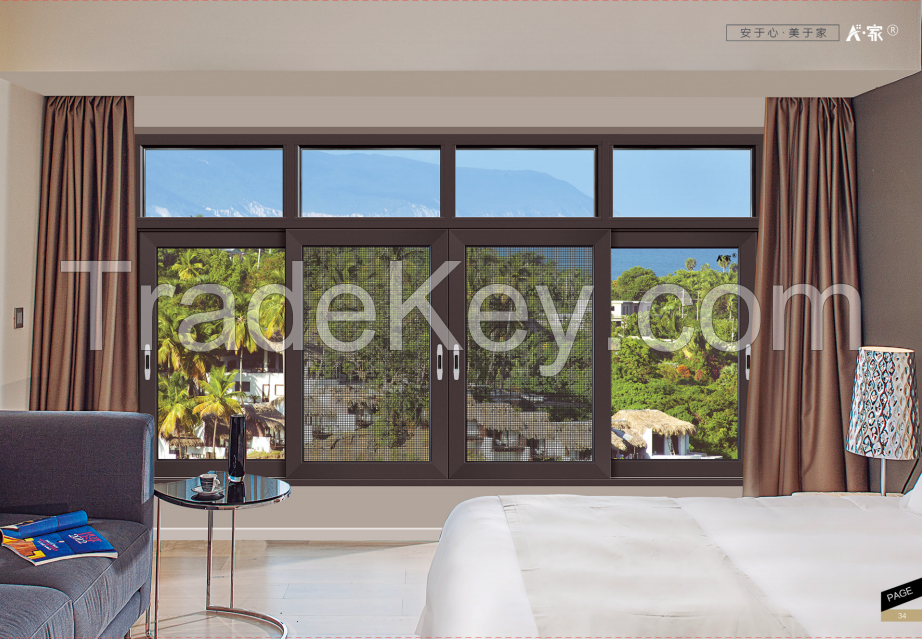 120 Broken Bridge Three-Track Sliding Window with Screen