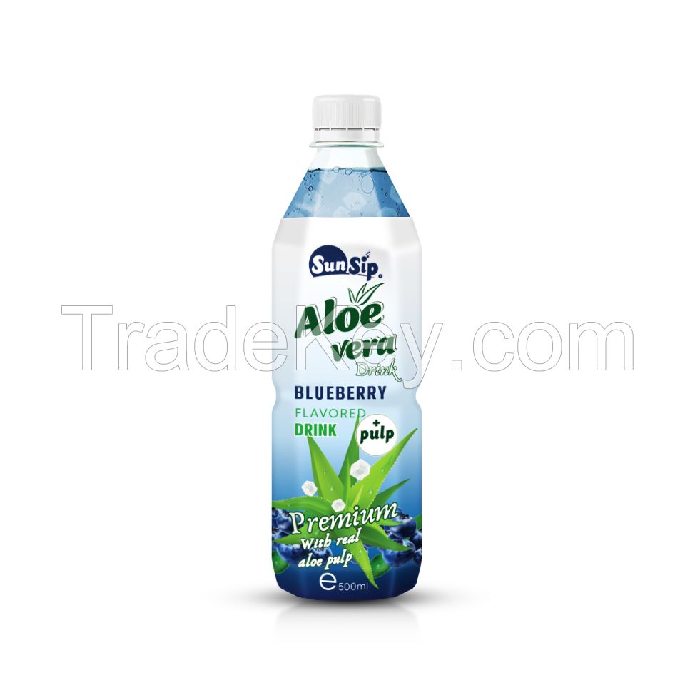 Manufacturing OEM/SunSip Aloe vera juice with pulp 500ml pet bottle