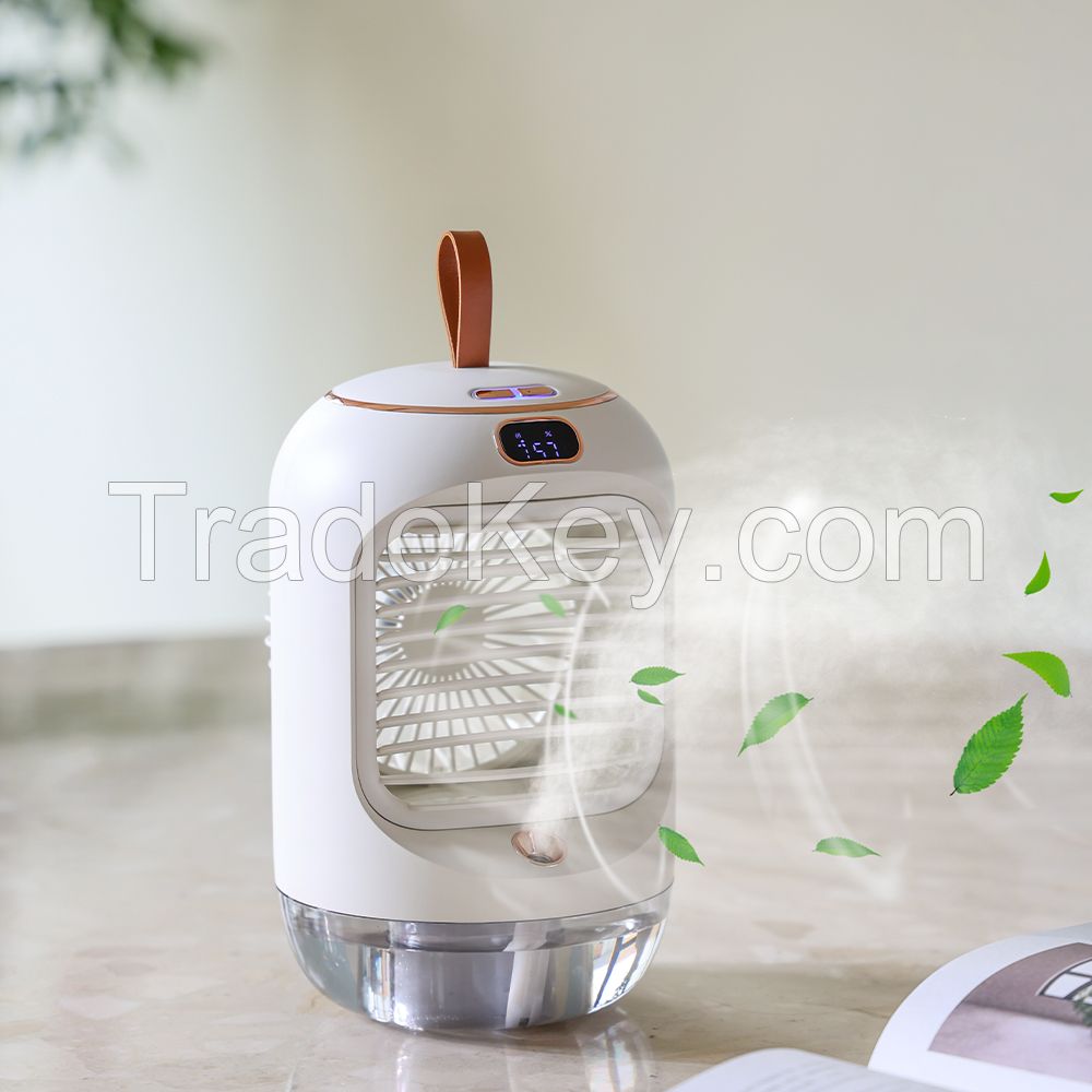 Rotating humidification cooling fan