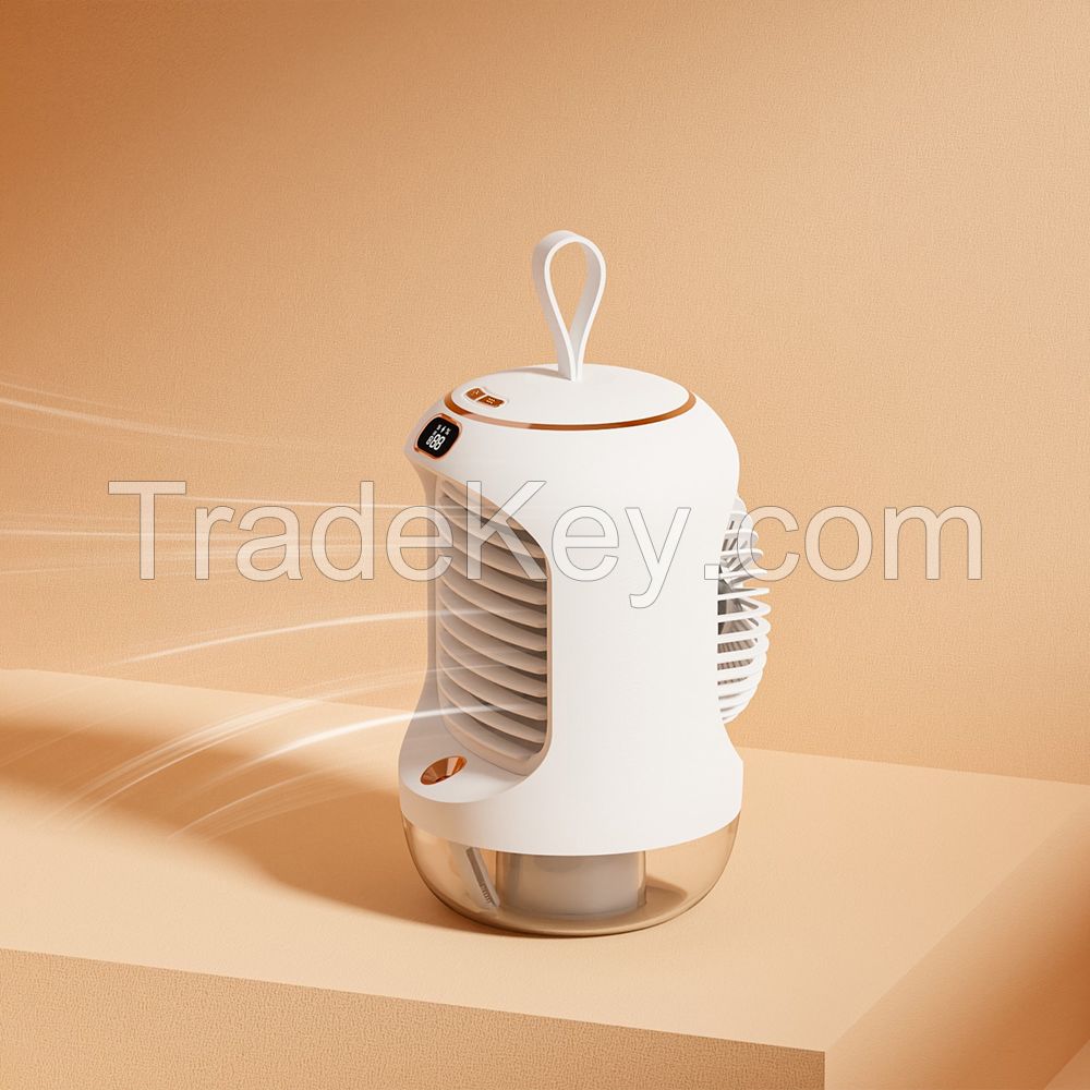 Rotating humidification cooling fan