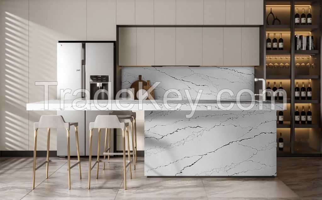 Custom multi size matte calacatta panel acrylic wall slab artificial stone solid surface sheets