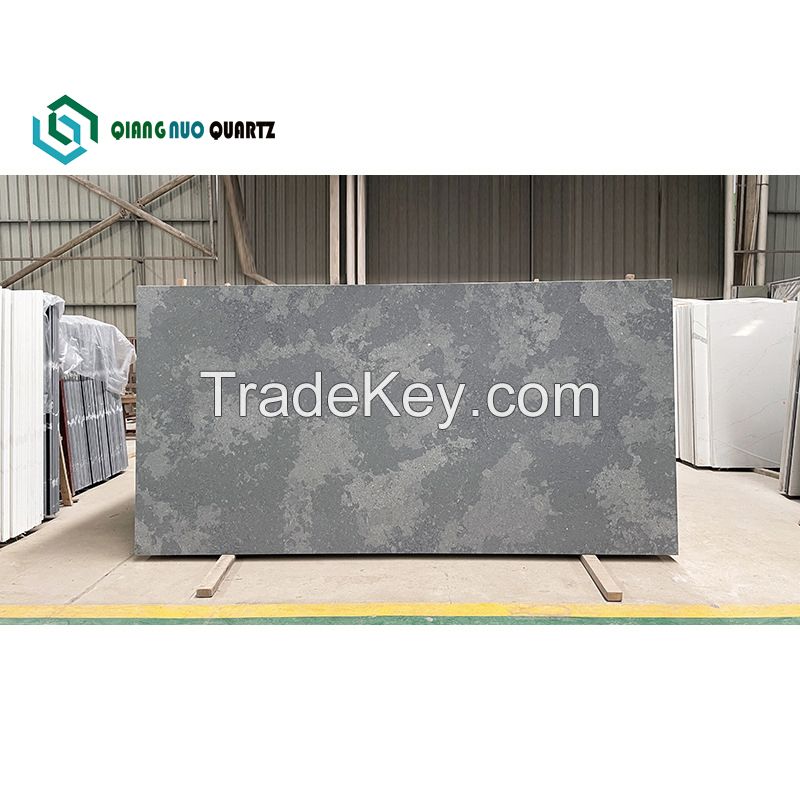 Artificial Stone White Quartz Slab with Grey Particle Vein for Countertop and Background