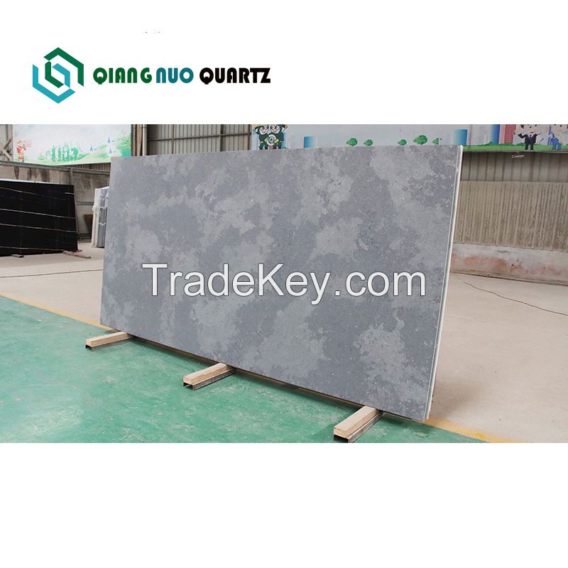 Artificial Stone White Quartz Slab with Grey Particle Vein for Countertop and Background